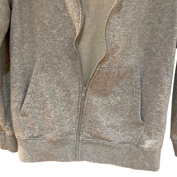 H&M Boys Heather Gray zip up Hoodie Size 20 or Boys XL hooded fleece line jacket - Picture 5 of 6